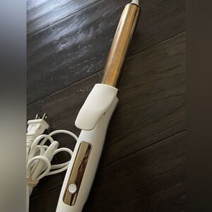 KRISTIN ESS 1″ Rose Gold Curling Wand – Ionic Ceramic Barrel – White Handle